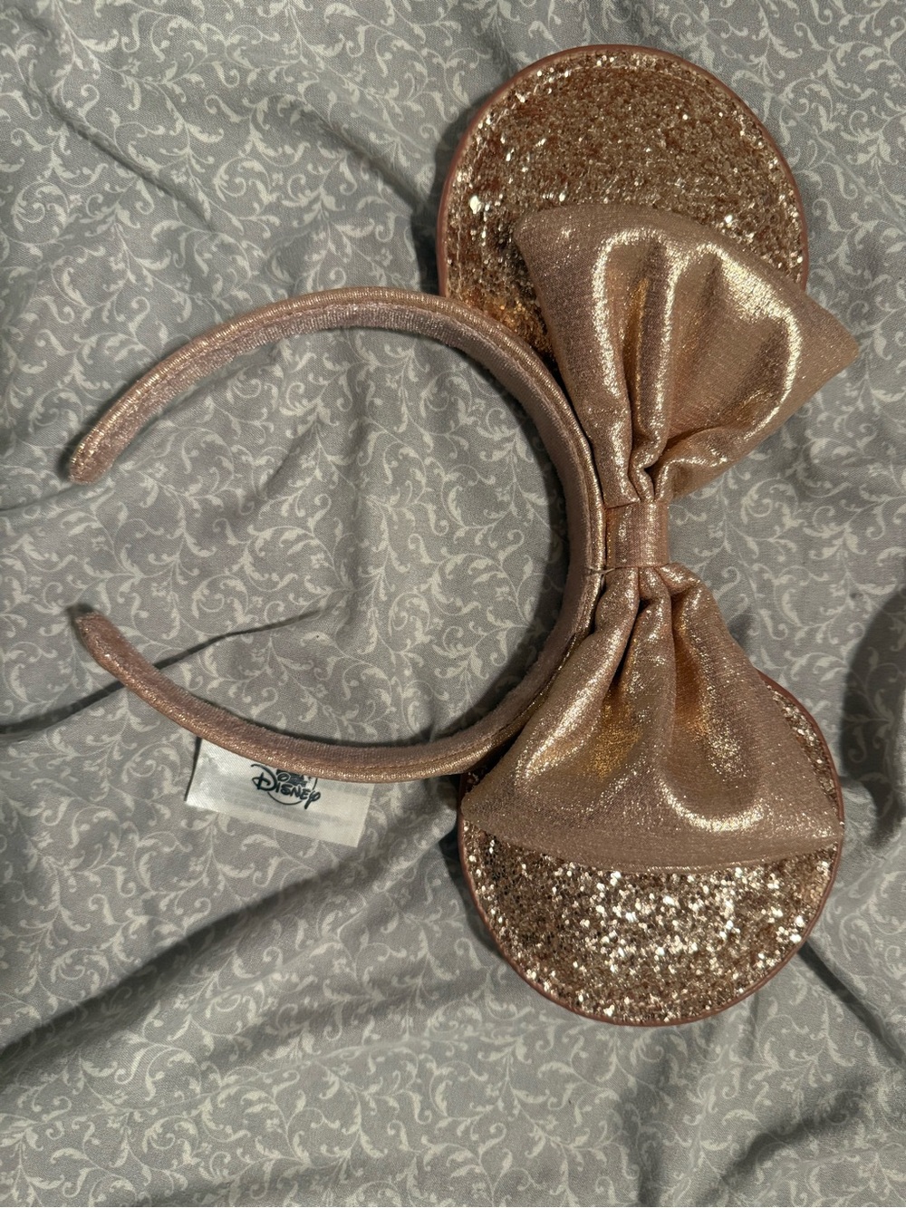 Disney Rose Gold Glitter Minnie Ears Headband